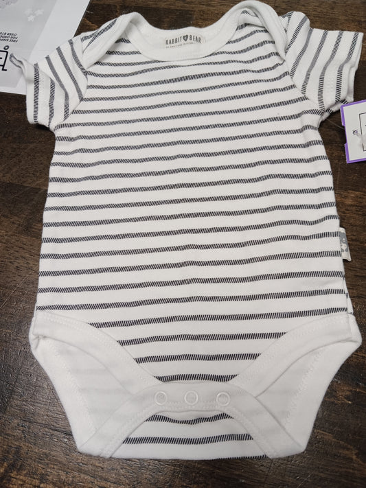 White/Navy Rabbit + Bear Onesie, 3M B