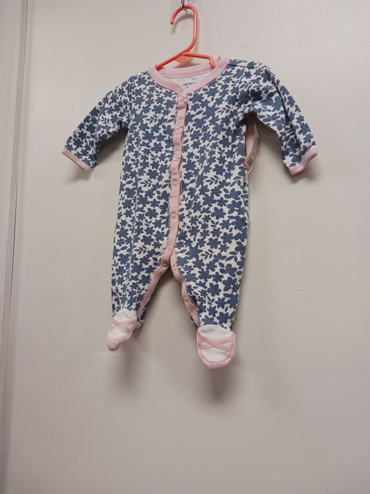 blue/pink Carters Flower Sleeper, 3M G