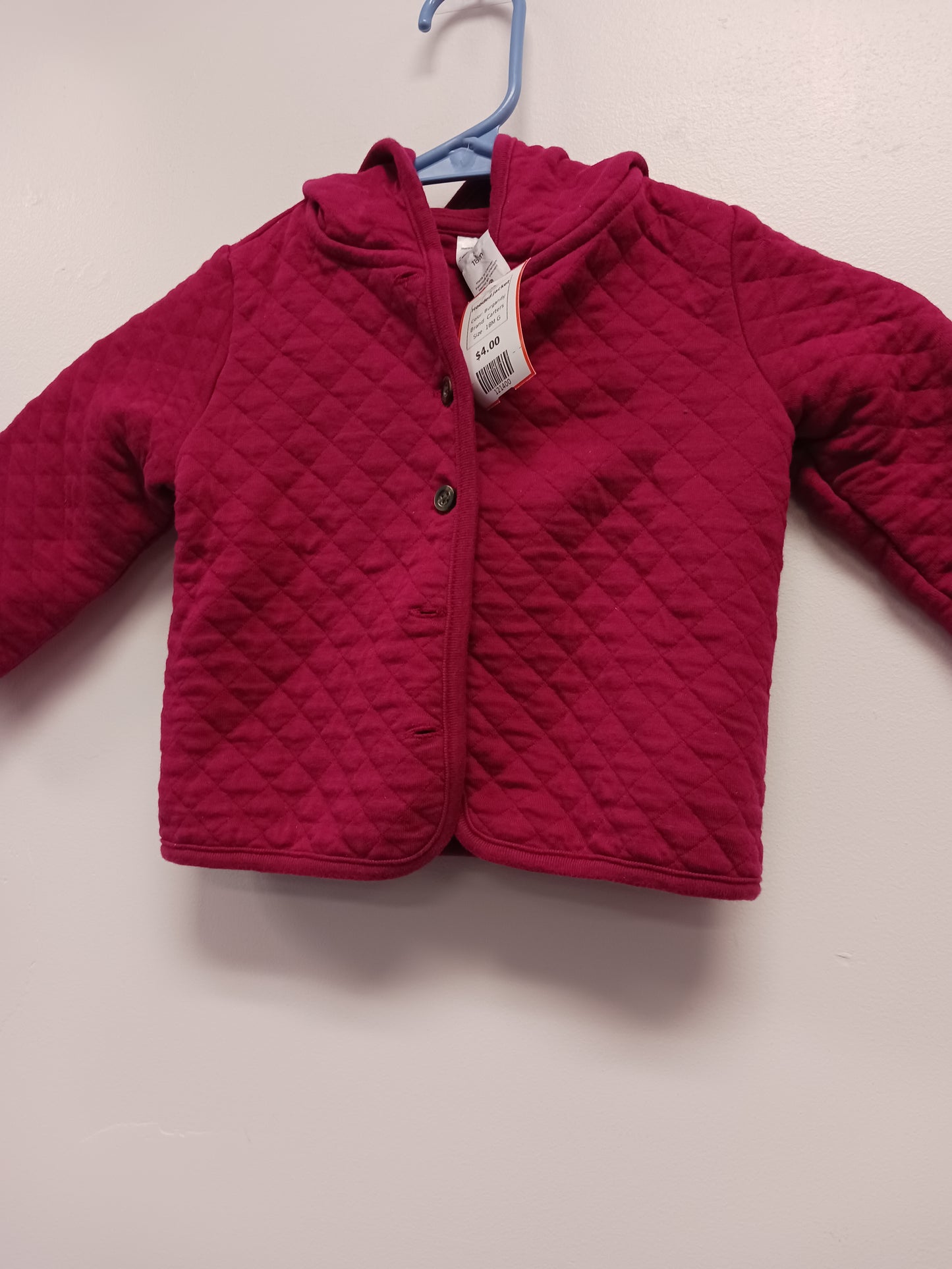 Burgandy Carters Hooded Jacket, 18M G