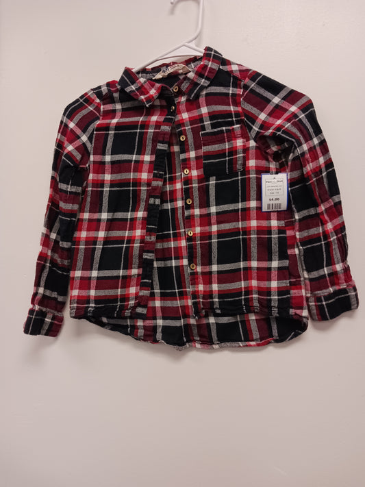 Navy/Red Plaid H & M Flannel Shirt, 7 B