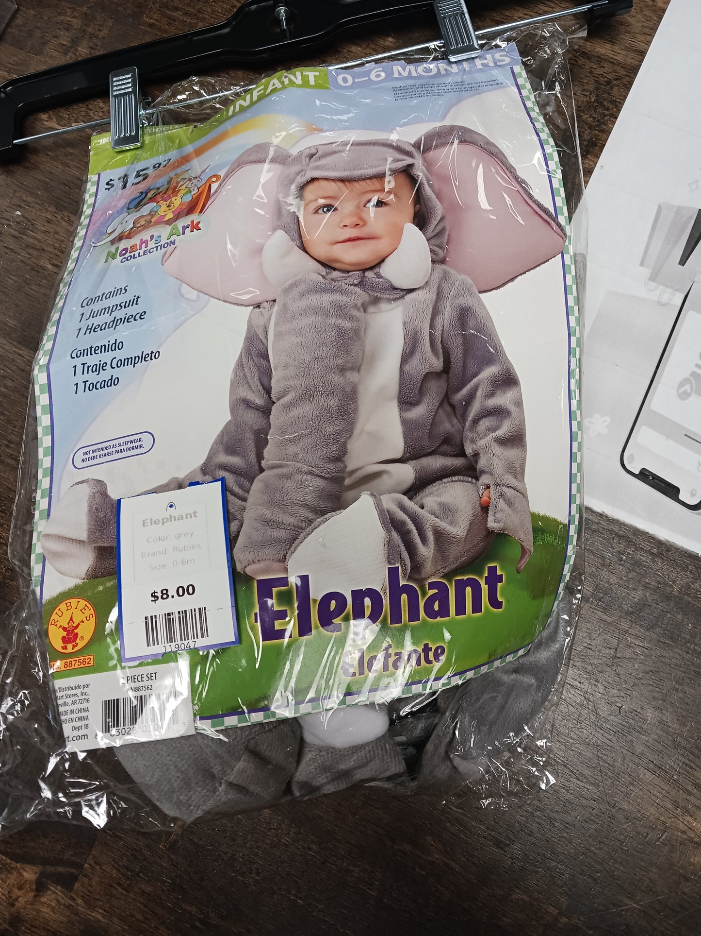 grey Rubies Elephant, 0-6m