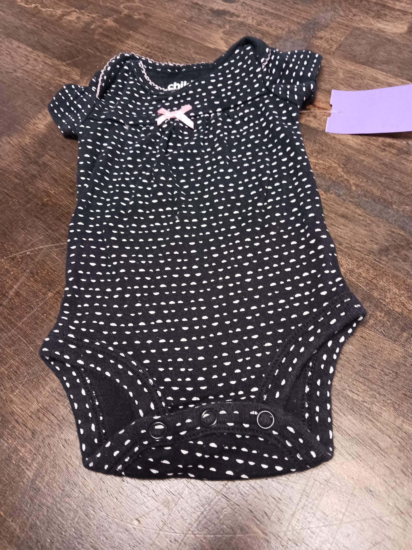 Black/White Carters Onesie, NB G