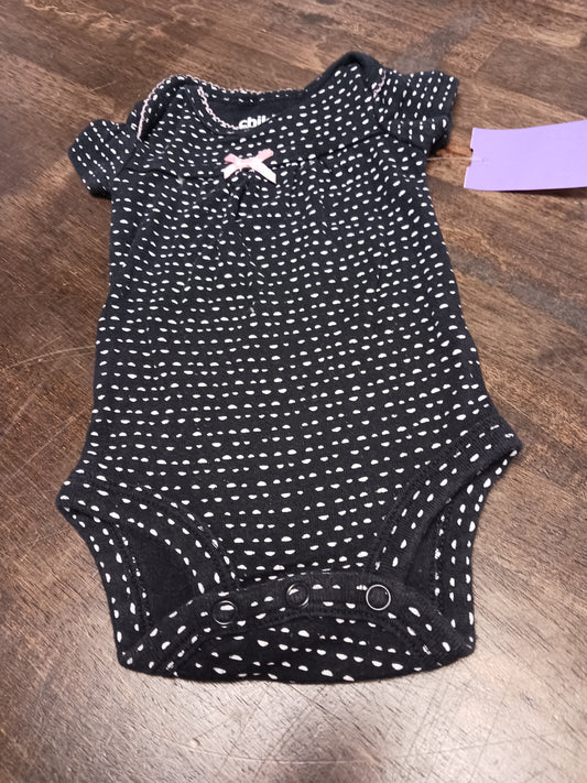 Black/White Carters Onesie, NB G