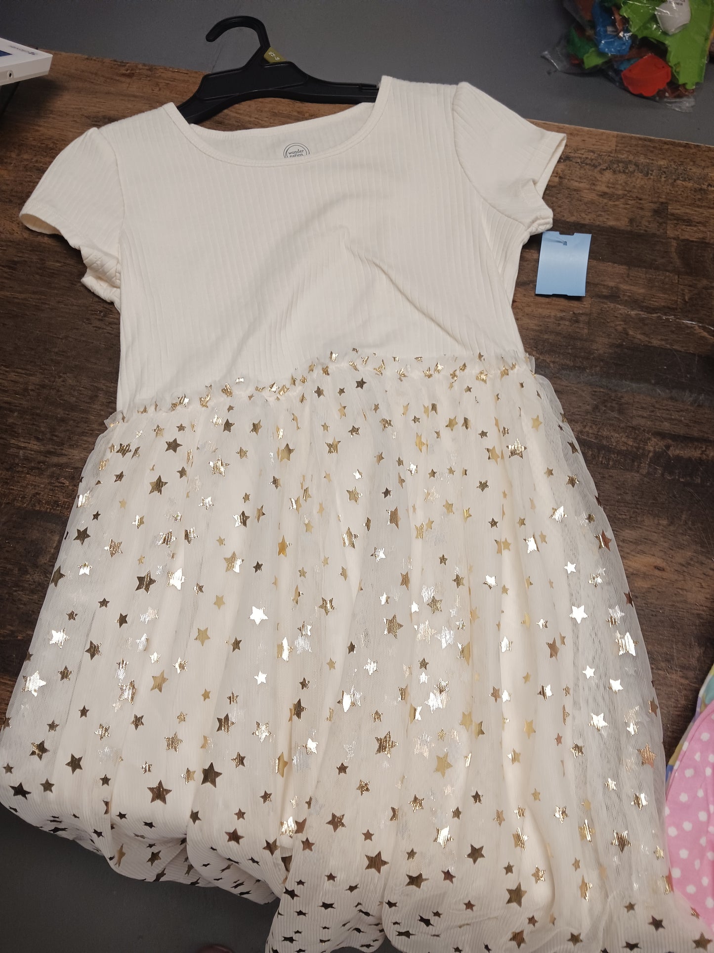 beige Wonder Nation Star Dress, 14 G