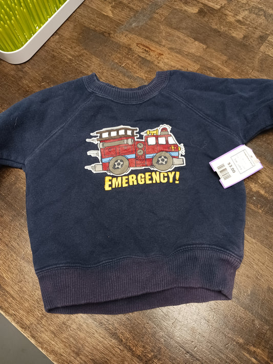 Navy Fire Truck Jumping Bean Longsleeve Shirt, 12M B