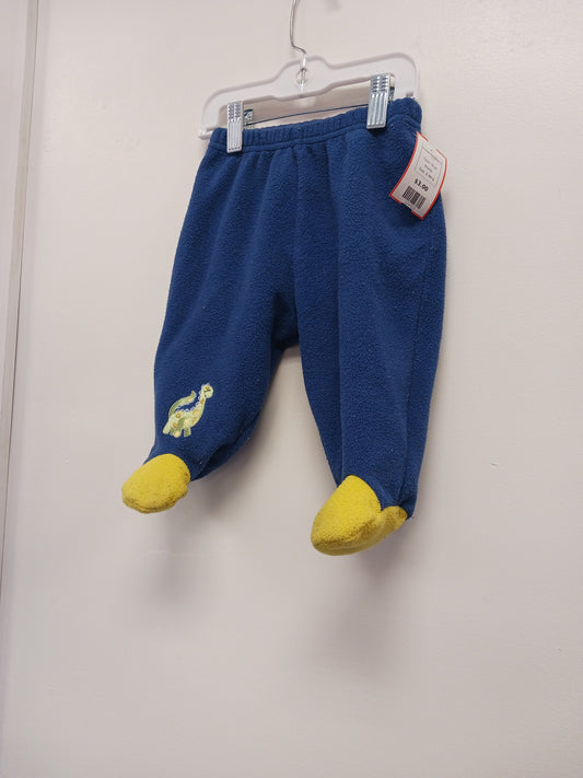 Blue  Dinosaur Footed Pants, 6-9M B