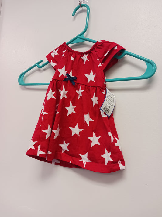 Red/White Star Carters Dress, NB G