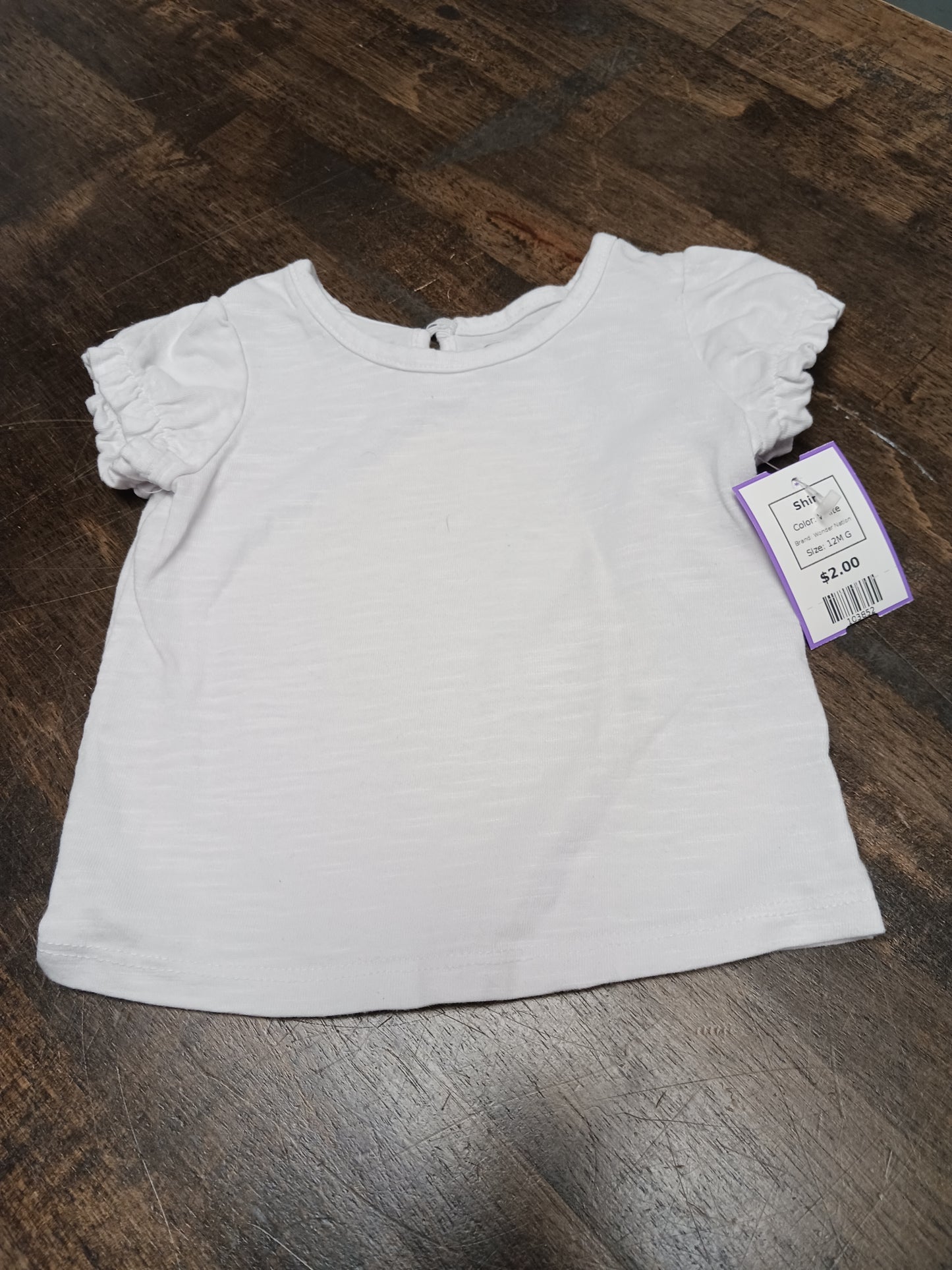 White Wonder Nation Shirt, 12M G