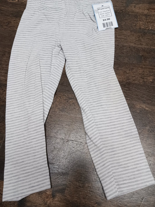 Grey/White Carters Striped Pants, 12M G