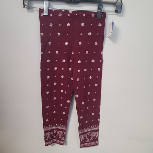 Burgandy/White Old Navy Leggings, 6 G