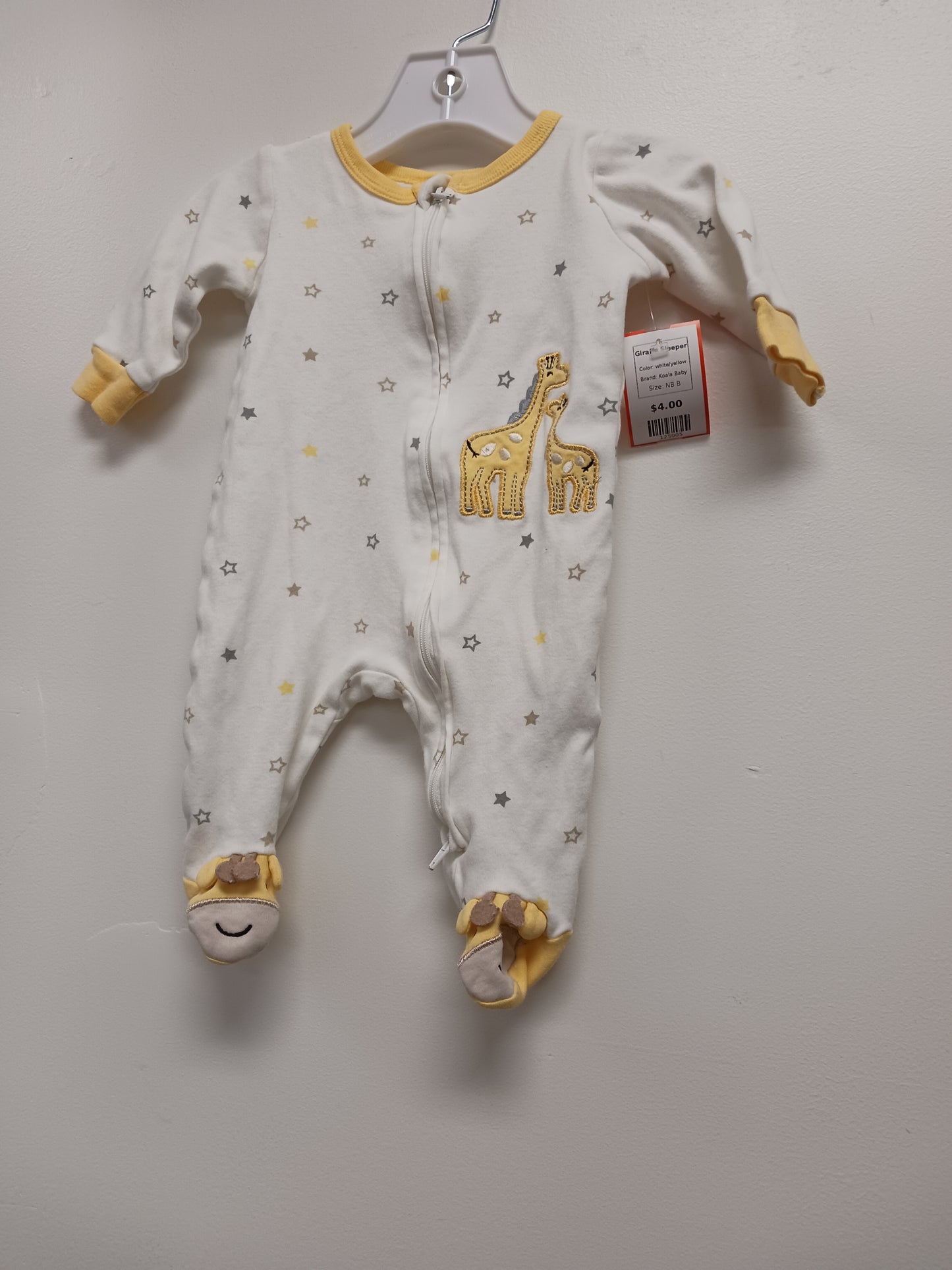 white/yellow Koala Baby Giraffe Sleeper, NB B