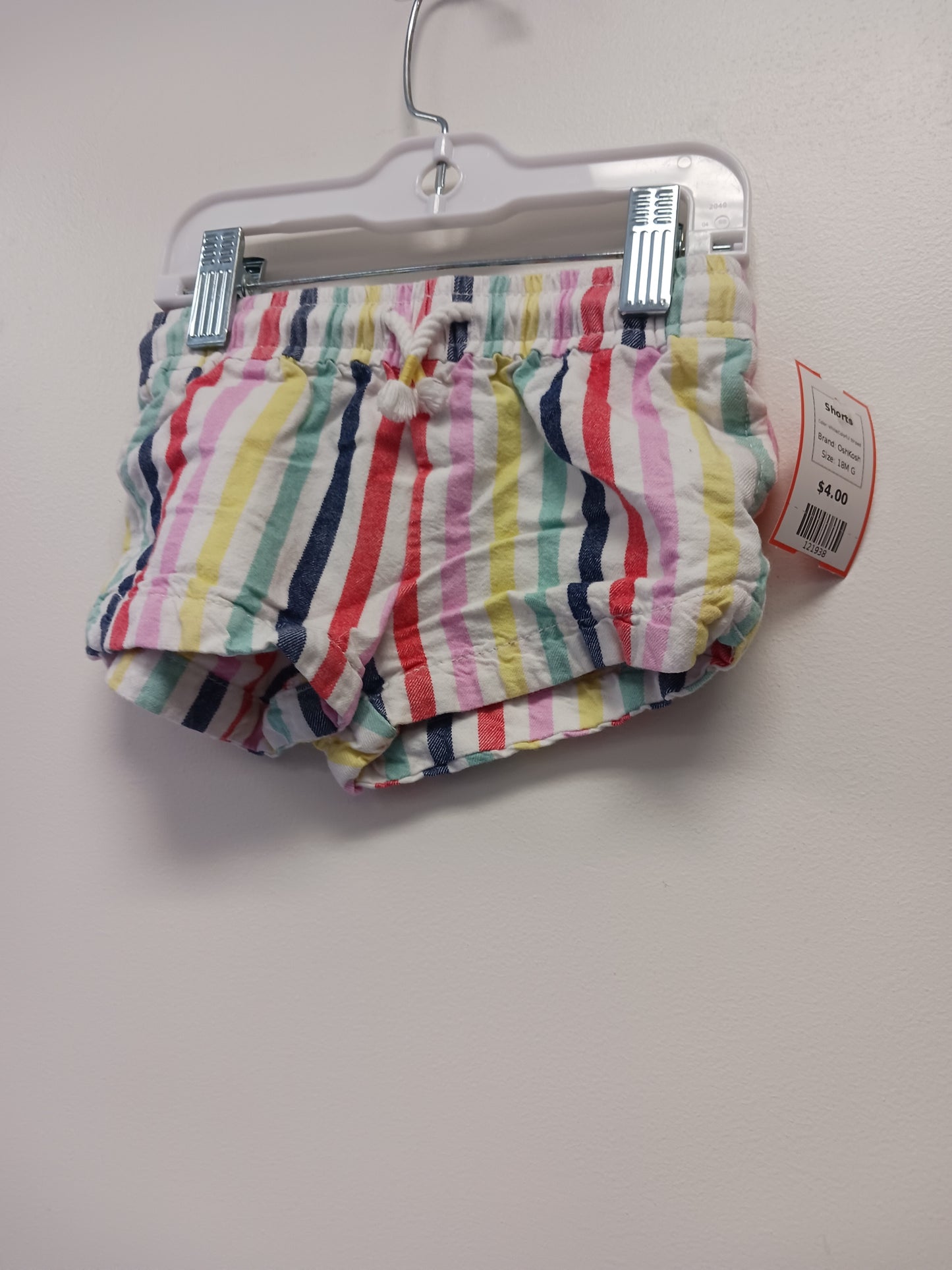 White/Colorful Striped OshKosh Shorts, 18M G