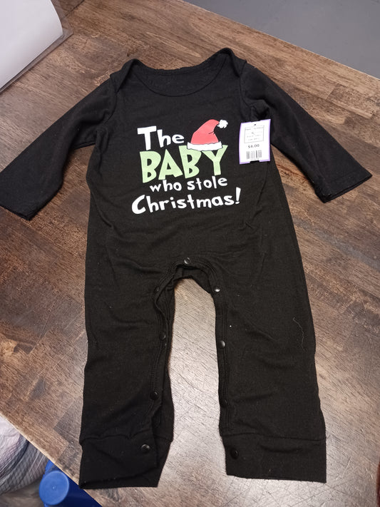 Black Grinch Shein Pant One Piece, 6M G