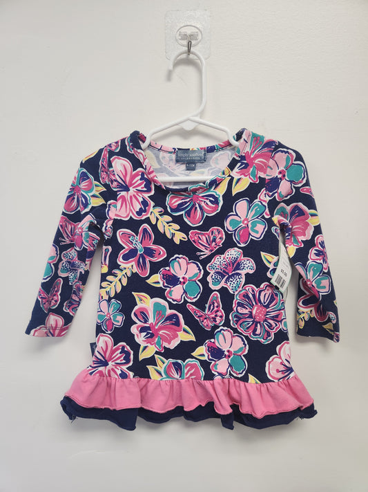 Navy/Pink/Colorful Flowers Simply Southern Dress, 6M G