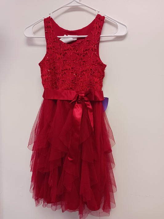 Red Sequin Bonnie Jean Holiday Dress, 12 G