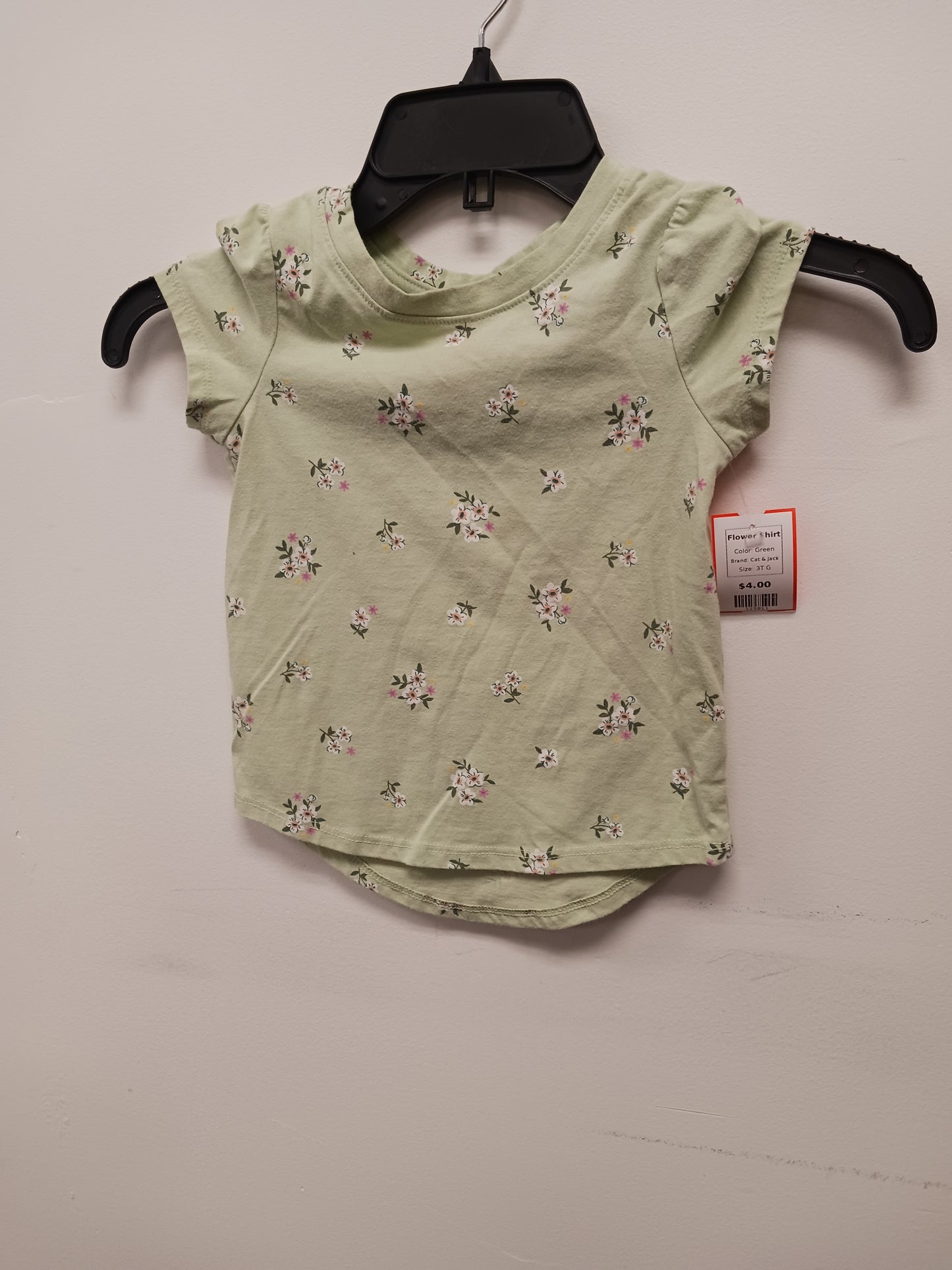 Green Cat & Jack Flower Shirt, 3T G
