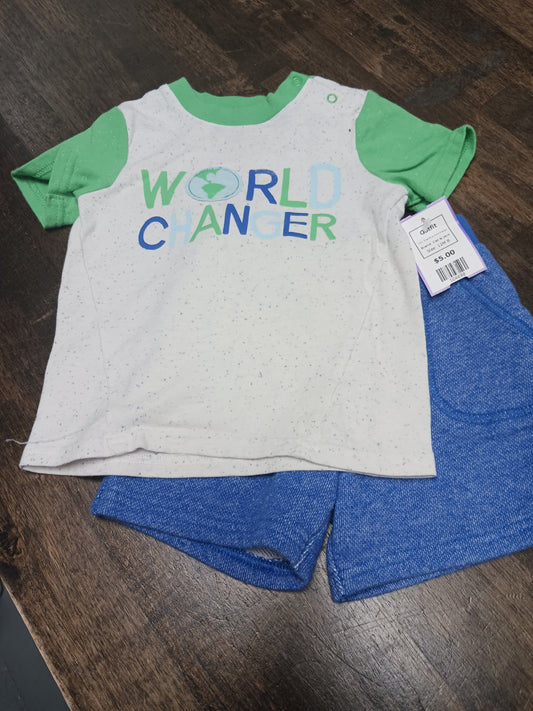 Green/Blue World Changer Cat & Jack Outfit, 12M B