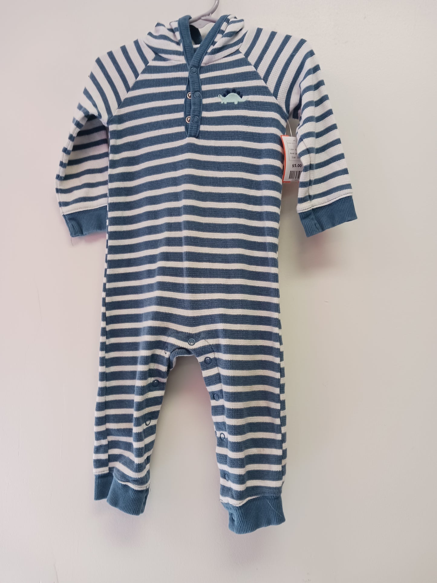 blue/white just one you Hooded Long Sleeve One Piece, 18M B
