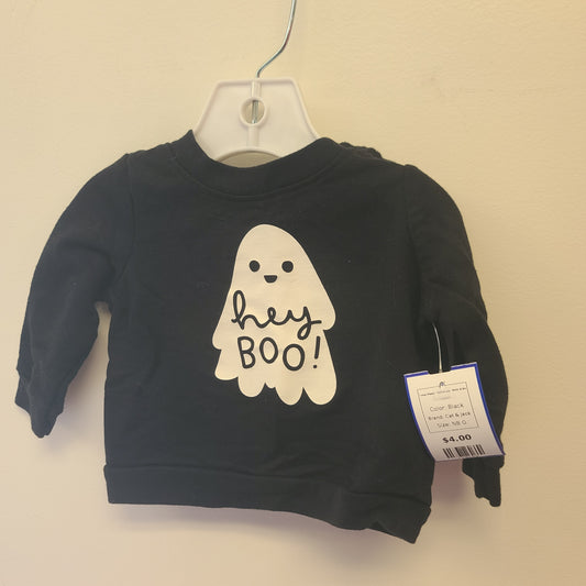 Black Cat & Jack Long Sleeve Halloween Shirt 0/3m, NB G