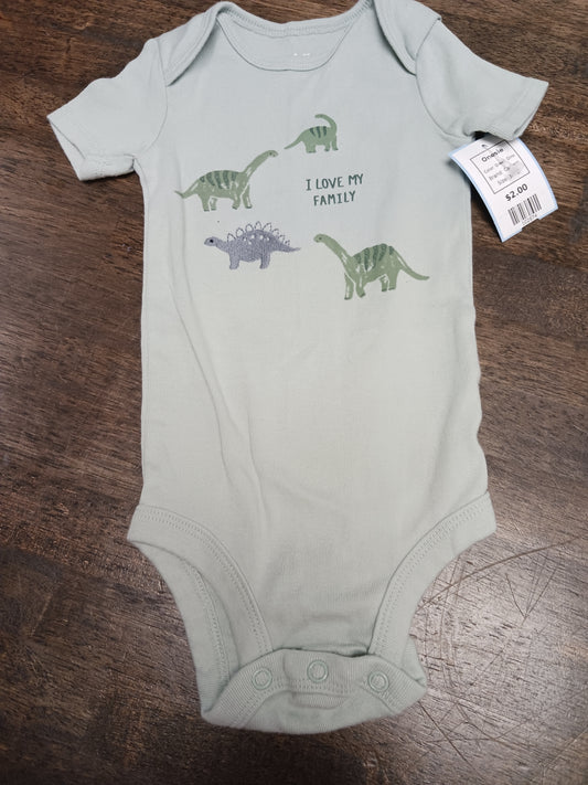 Green Dino Carters Onesie, 3M B