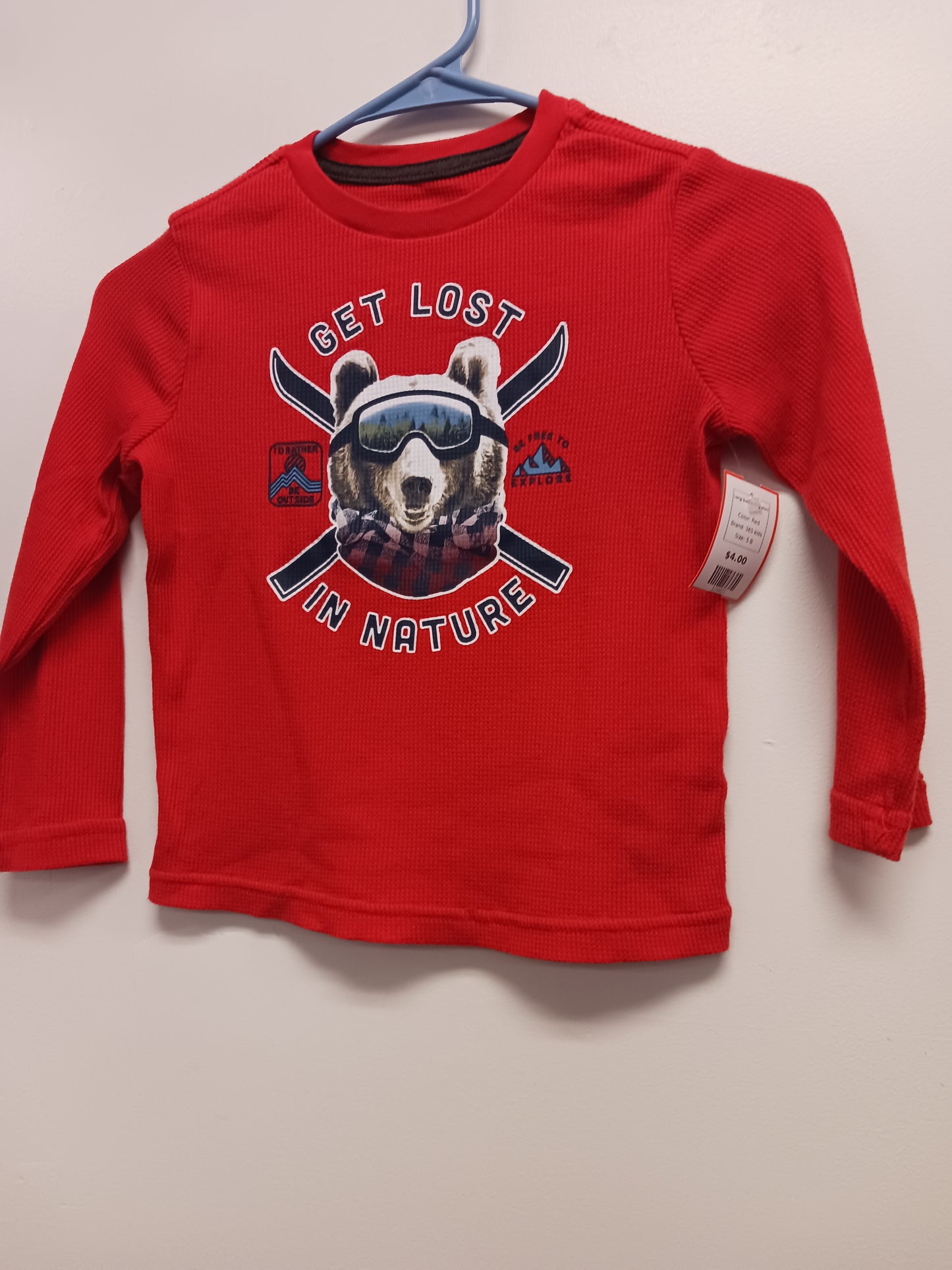 Red 365 kids Long Sleeve Dog Shirt, 5 B