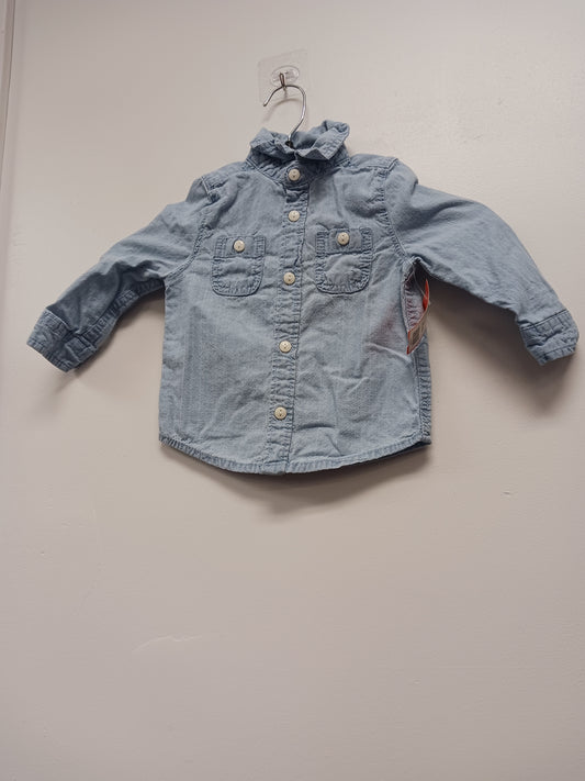 Denim OshKosh Longsleeve Button Up, 12M B