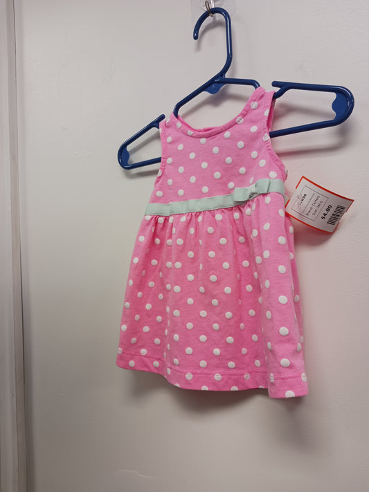 Pink/White Polka Dot Carters Dress, 3M G
