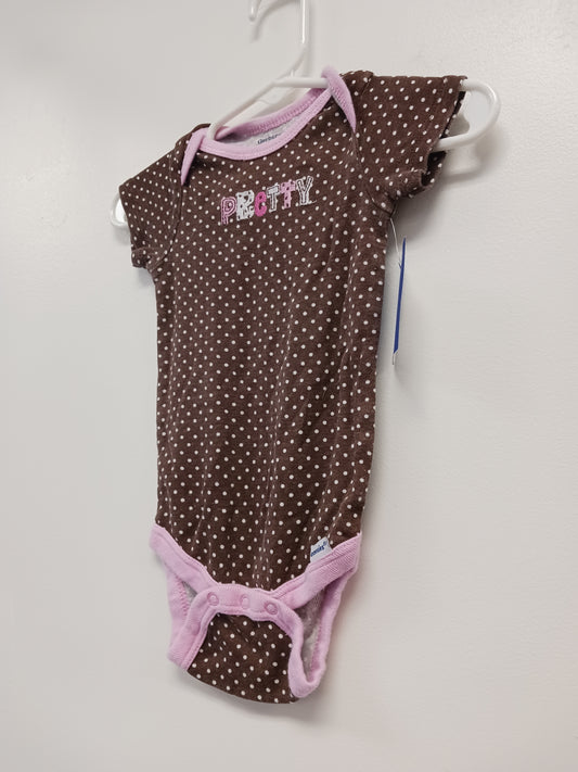 Brown/White Polka Dot Gerber Onesie, 3M G