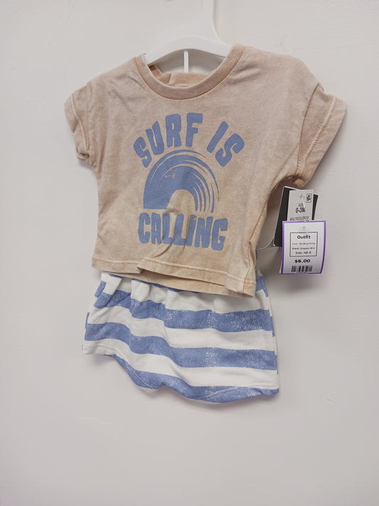 Tan/Blue/White Grayson Mini Outfit, NB B