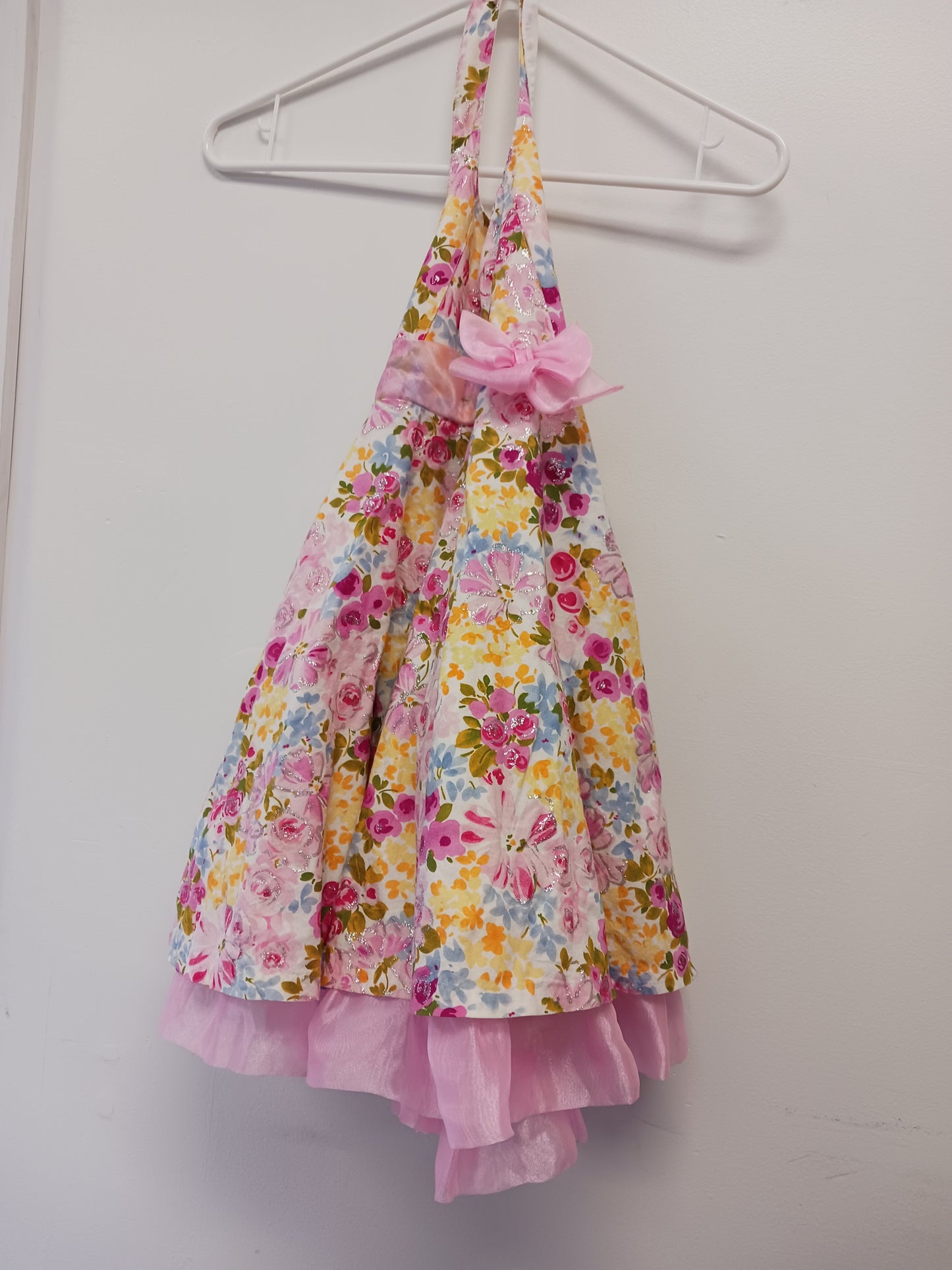White/Colorful Flower Jessica Ann Holiday Dress, 5T G