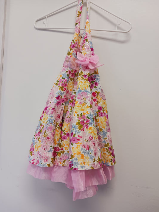 White/Colorful Flower Jessica Ann Holiday Dress, 5T G