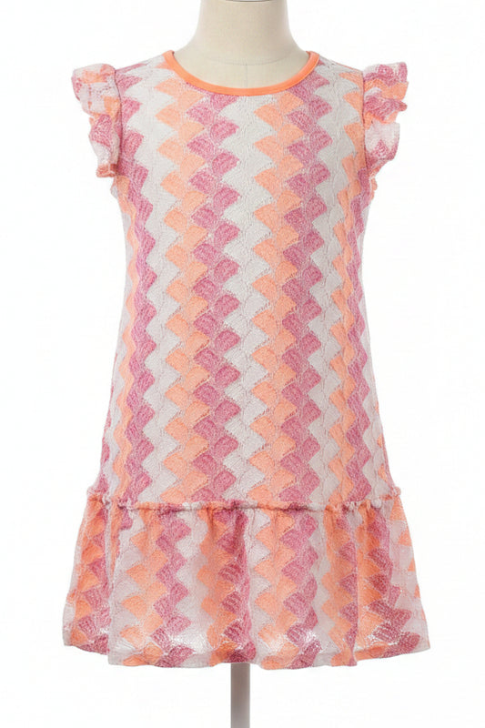 Pink/White/Orange Wonder Nation Dress, 6 G