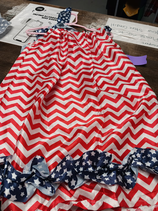 Red/White/Blue Boutique Zig Zag Dress, 3T G