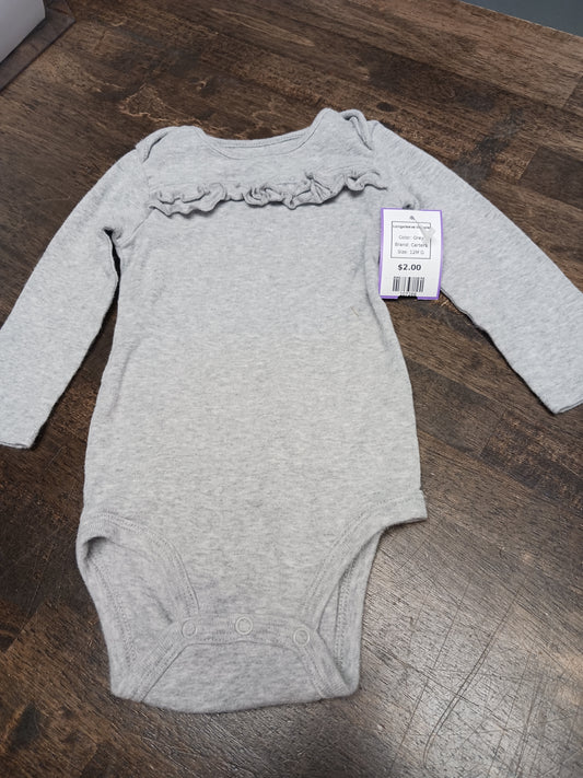 Grey Carters Longsleeve Onesie, 12M G