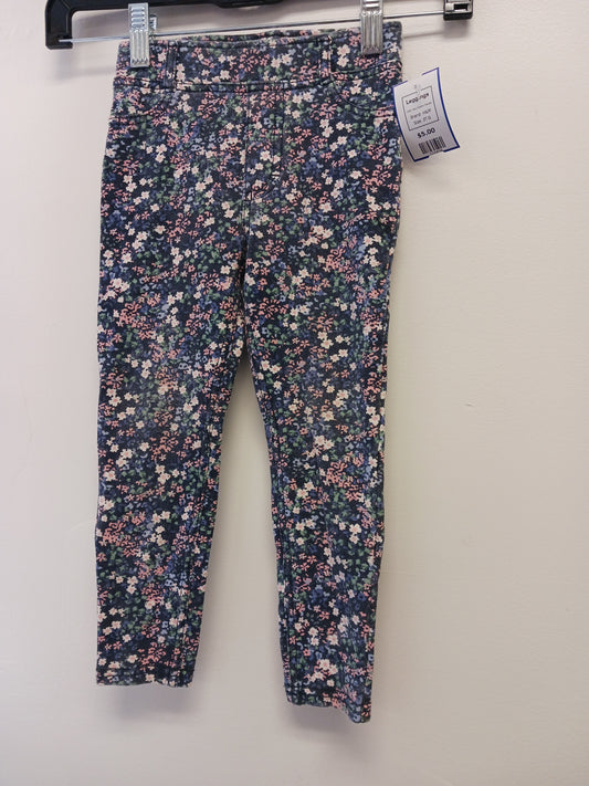 Navy/Colorful Flowers H&M Leggings, 3T G