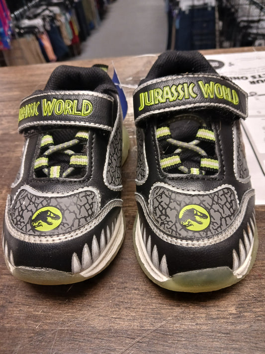 black/green  Light Up Jurassic World Sneakers, 8 B