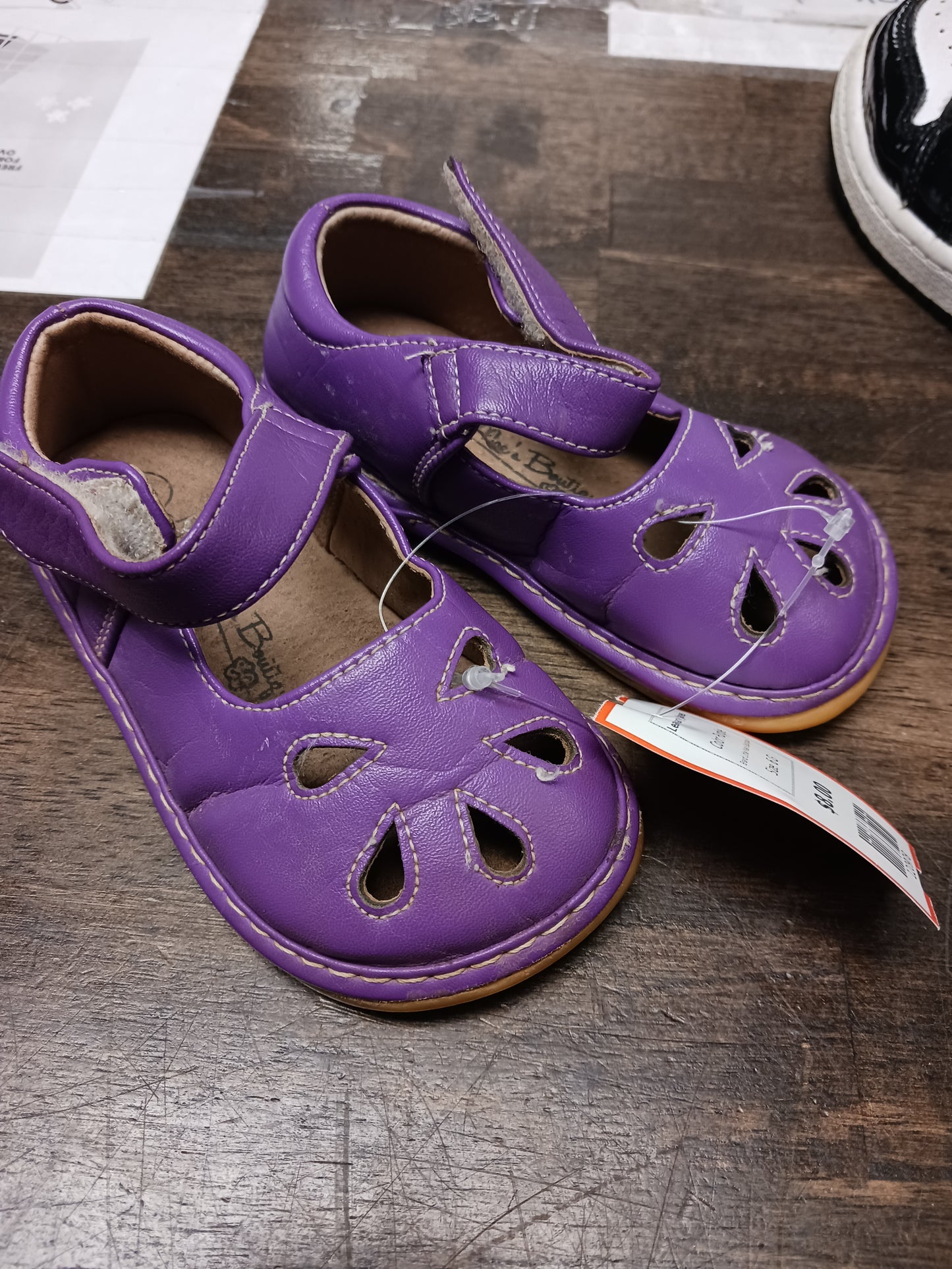 Purple Little Mae's Boutique Leather Mary Janes, 6 G