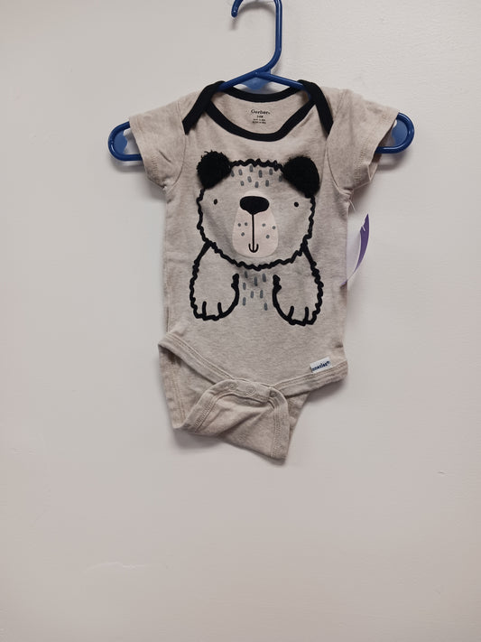 Tan/Black Bear Gerber Onesie, 3M B