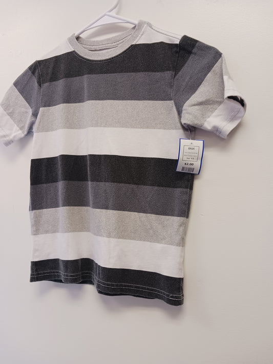 Grey/White Striped Wonder Nation Shirt, 6 B