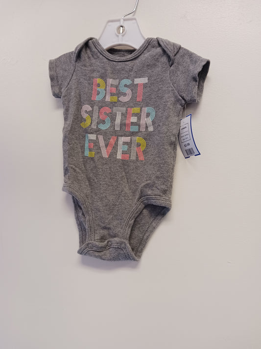 Grey Best Sister Ever Carters Onesie, 3M G