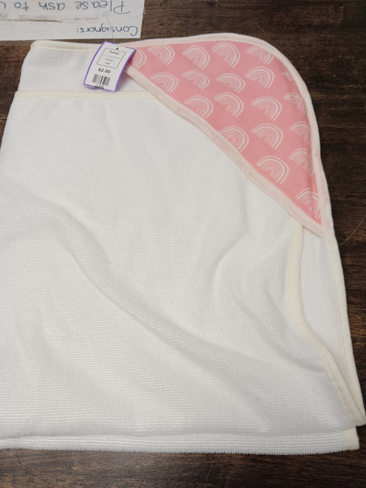 White/Cream/Pink  Towel