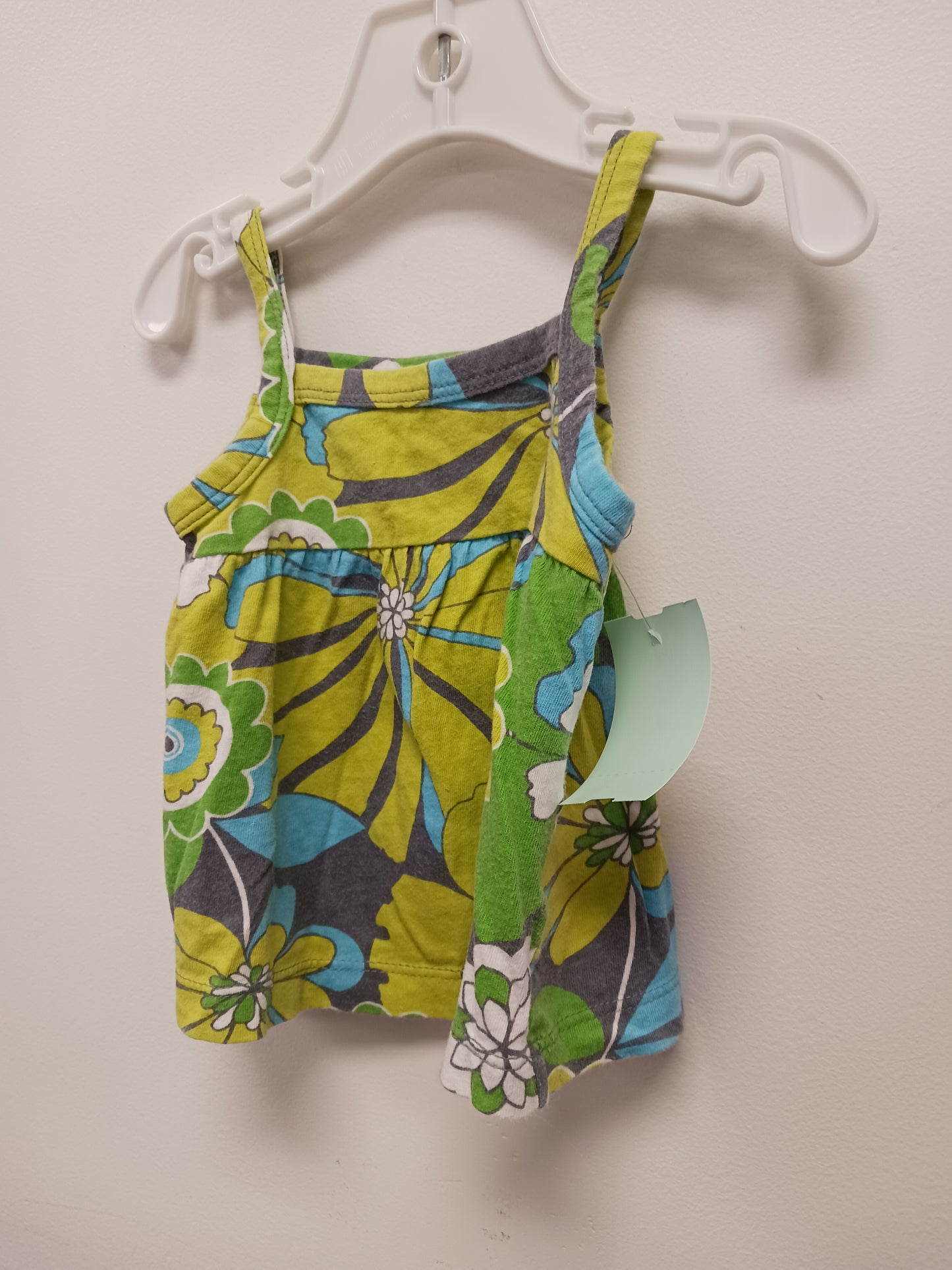 Grey/Blue/Green Flower Carters Dress, 3M G