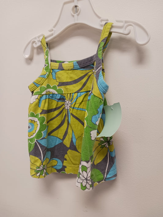 Grey/Blue/Green Flower Carters Dress, 3M G