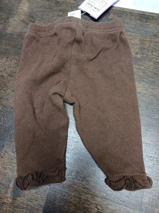 brown Child of Mine Ruffle Pants, NB G