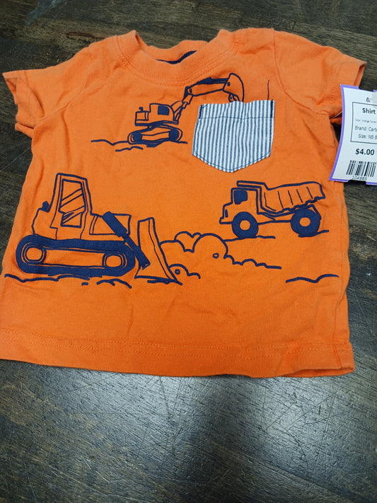 Orange Construction Carters Shirt, NB B