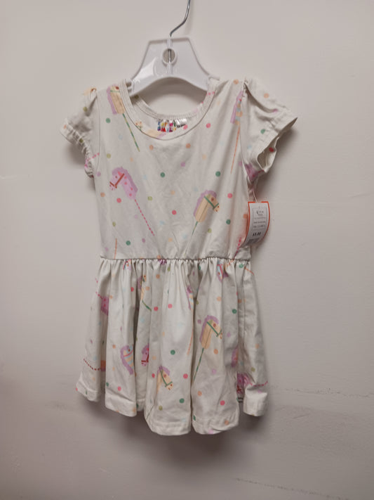 White/Colorful Horse Dot Dot Smile Dress, 12-24M G