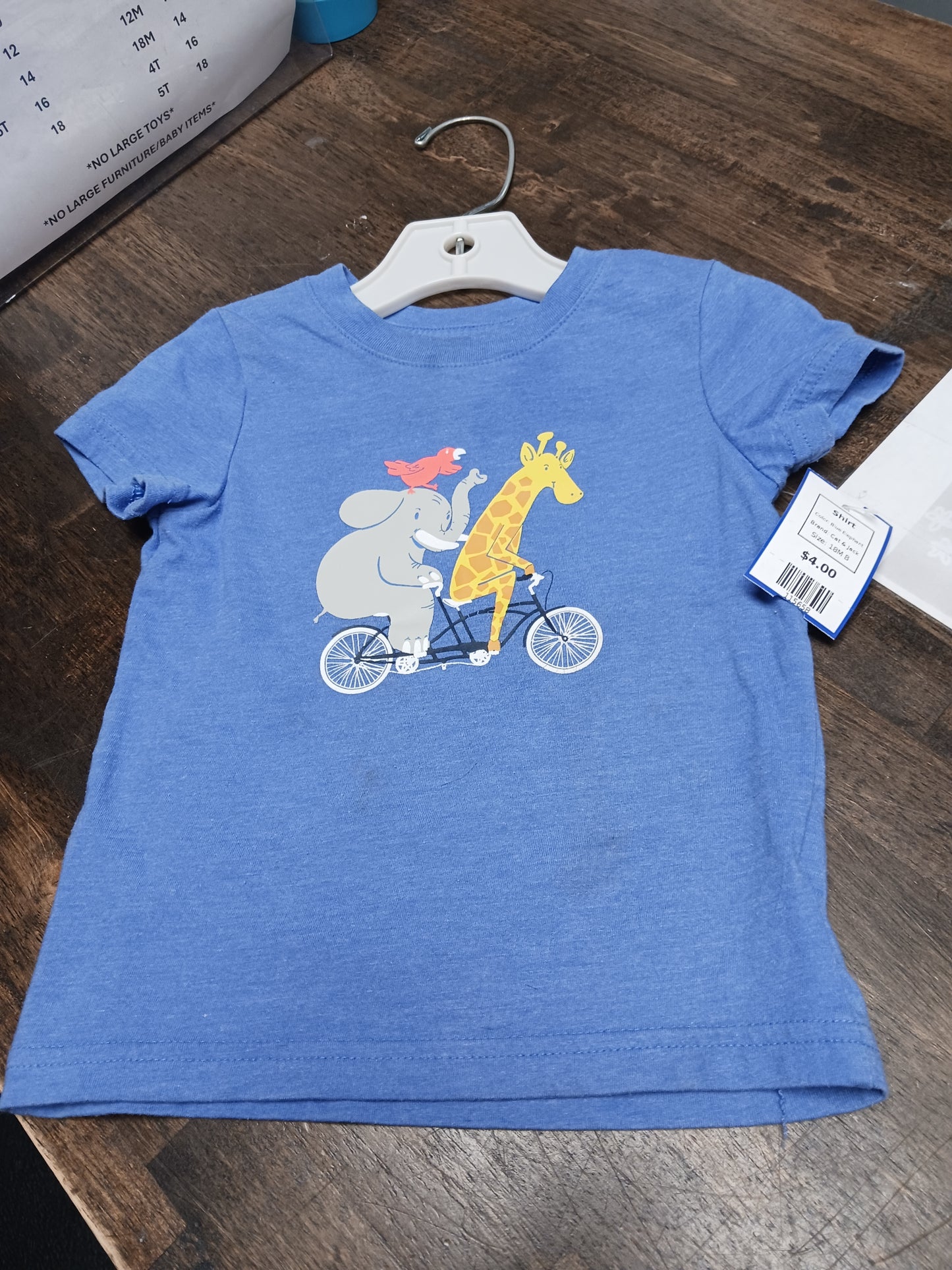 Blue Elephant Cat & Jack Shirt, 18M B