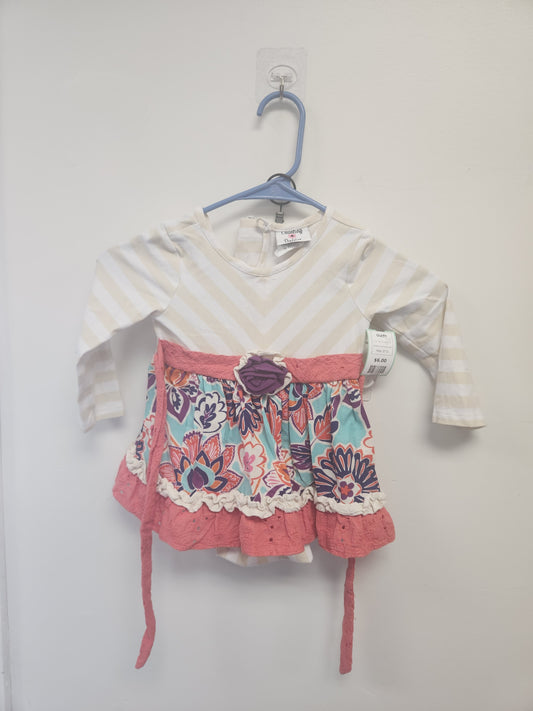 Tan/White/Colorful Counting Daisies Outfit, 2T G