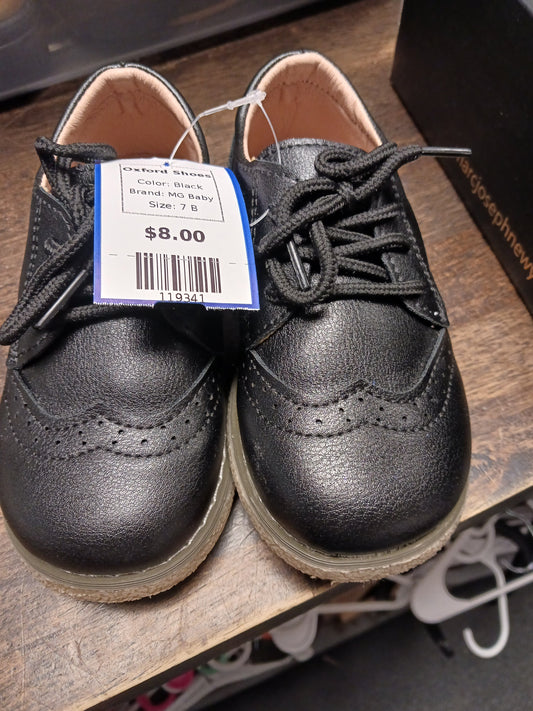 Black MG Baby Oxford Shoes, 7 B
