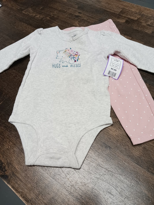 Grey/Pink Hedgehog Carters Outfit, 18M G